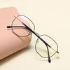 New Simple Polygonal Anti-blue Glasses Frame, Students Can Be Equipped with Degree Myopia Glasses, Plain Metal Flat Glasses