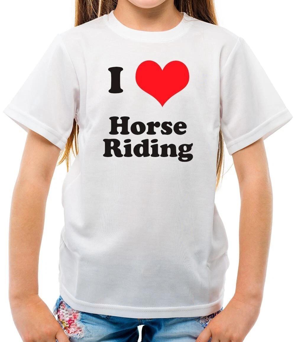 I Love Horse Riding - Kids T-Shirt - Equestrian Equipt Gift Horses 140