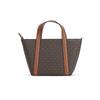 Michael Kors Mk Pratt Logo Zip Coated Canvas Tote Bag Women Tote Bags Brown 35S4G3FM1B-BROWN