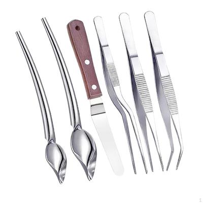 Plating Tool Set Cooking Tweezers Scrapers Easy To Use Culinary Precision Tongs for Household
