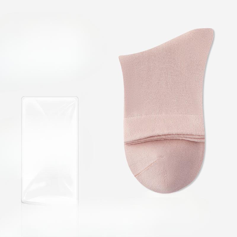 Female Autumn Pure Color Cotton Sweat Absorbing Deodorizing Antibacterial Boneless Cotton Socks