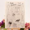 Wine Bottle Transparent Clear Stamp Silicone Seal Roller Stamp DIY Scrapbook Album