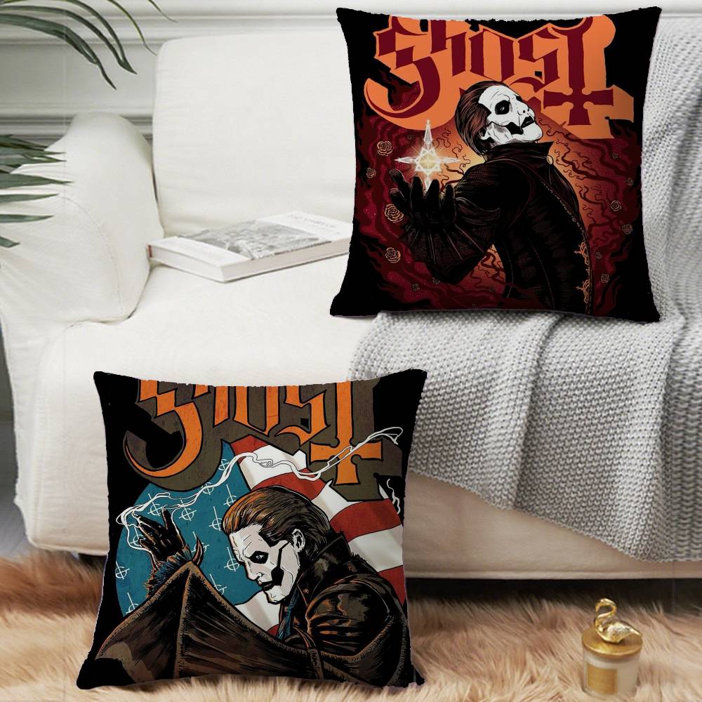 Rock Band Pillow Covers G-GhostS Band Cartoon Pillow Case Home Decor Throw For Sofa Bed Car Room Decor Gift Idea