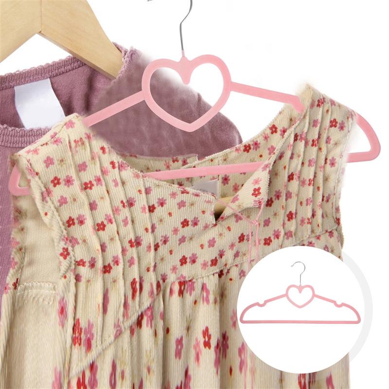 10pcs Heart Shaped Clothes Hanger Durable Coat Hanger Drying Rack Space Saver Wardrobe Storage Hanging Shelf