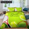 Ensemble de housse de couette Balle de Tennis Thème Jeu de Sport Ensemble de literie Housse de couette Ensemble de lit Housse de couette Taille Jumeau Simple Double Queen King