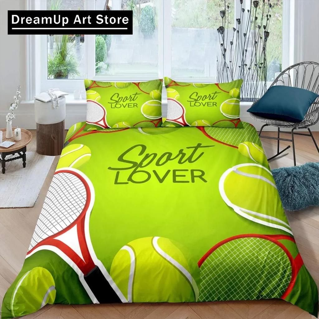 Ensemble de housse de couette Balle de Tennis Thème Jeu de Sport Ensemble de literie Housse de couette Ensemble de lit Housse de couette Taille Jumeau Simple Double Queen King