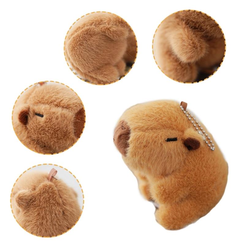 Creative Capybara Keychain Cute Bag Charm Adorable Stuffed Animal Keyring Decor