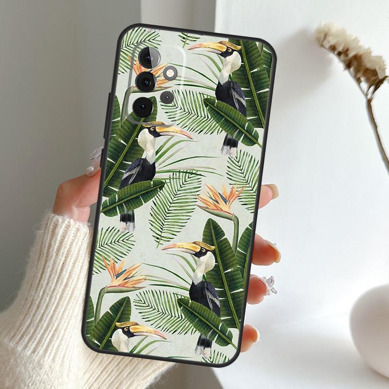 Retro Banana Leaf Plant Case For Samsung Galaxy A13 A33 A53 A06 A17 A56 A36 A26 A16 A15 A35 A55 A34 A54 A52 A12 A32