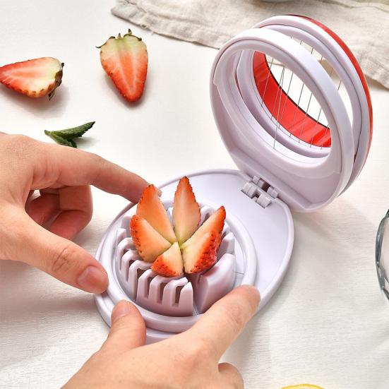 3-In-1 Stainless Steel Egg Slicer Multifunction Strawberry Banana Mushroom Fruit Vegetable Hard Boiled Eggs Cutting Tool Kitchen Gadgets