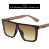 Trendy One-piece Sunglasses New Fashion Large Frame Square Ocean Lenses Sunglasses Trendy Brand