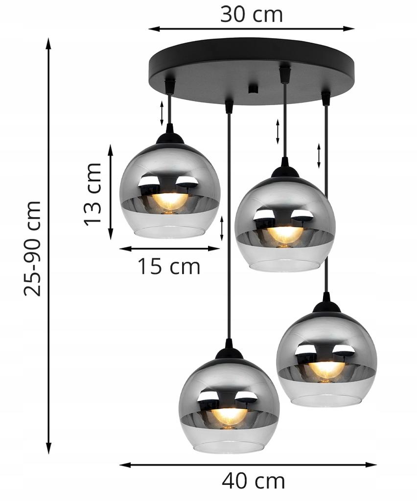 ELEGANT HÄNGENDE LAMPE, GLASLAMPE, CHROM LED