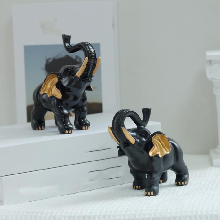 Misterny Słoń Statua Żywica Dzieło Sztuki Wzbogaca Regał Dekoracje Biurka