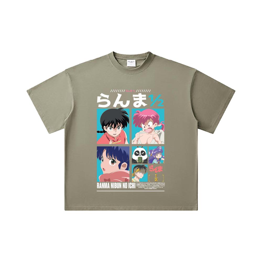 260 GSM Double Yarn 32 Count 100% Cotton Ranma 12 V1 Print Unisex Heavy Cotton T Shirt