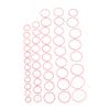 49pcs 0.9mm Height Watch Rubber Washer 16 To 40mm Diameter Red Waterproof Flexibility Watch Rubber