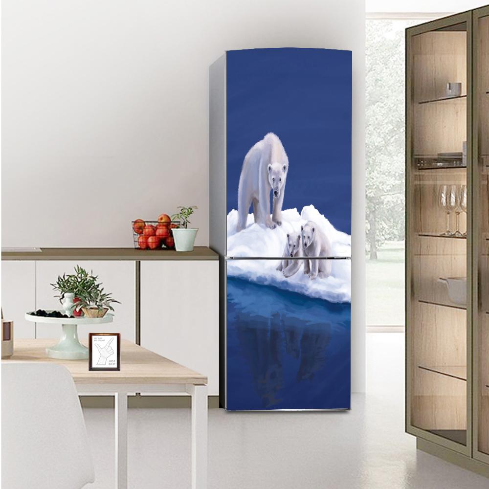 DIY Nature Landscape Fridge Wallpaper Vinyl Sticker 3D Forest Flower Refrigerator Decal Self-adhesive Kitchen Home Renovation Mural Poster Art Film