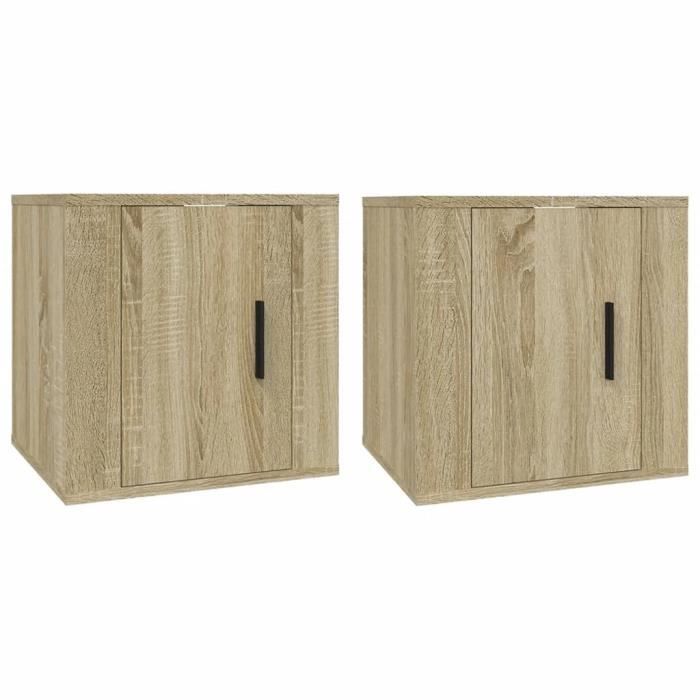 816647 vidaXL Wall-Mounted TV Cabinets 2 Pcs Sonoma Oak 40x34.5x40 Cm