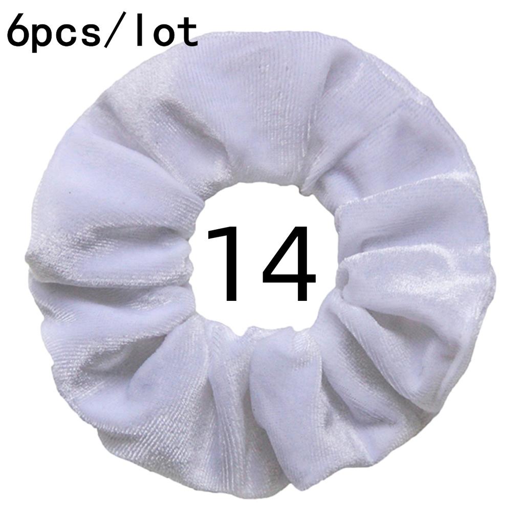 6pc/lot Scrunchies Velvet Scrunchies Hair Accessories For Women Elastic Bands Elegant Ponytail Solid Colors White Black Coffee