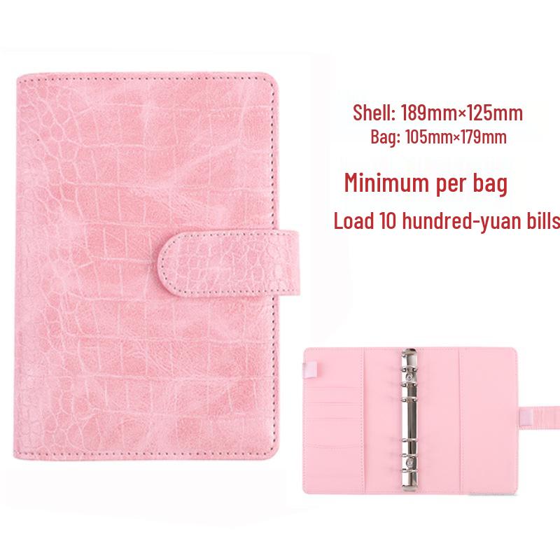 PU Crocodile Texture A6 Detachable Notebook with Zipper Pocket and Printable Logo
