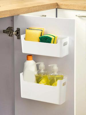 Multifunctional Cabinet Plastic Storage Rack Punch-Free Wall-mounted Storage Organizer For Kitchen Storage Shelf