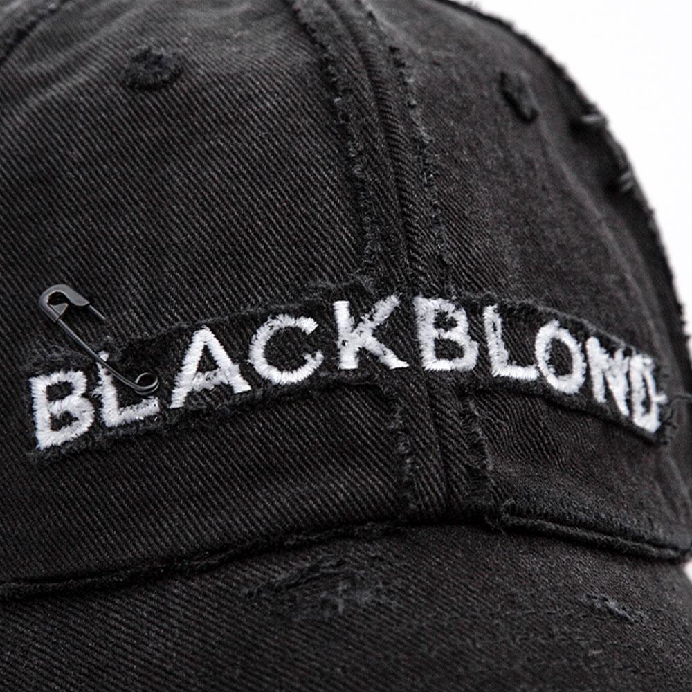 BLACKBLOND Vividi Cross Damage Custom Denim Cap (Black)