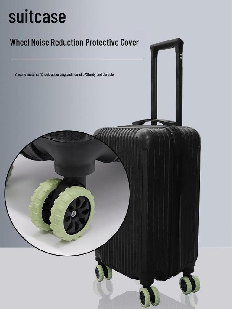 Silent Silicone Anti-Slip Travel Suitcase Cover with Shock-Absorbing Wheels & Scratch Protection