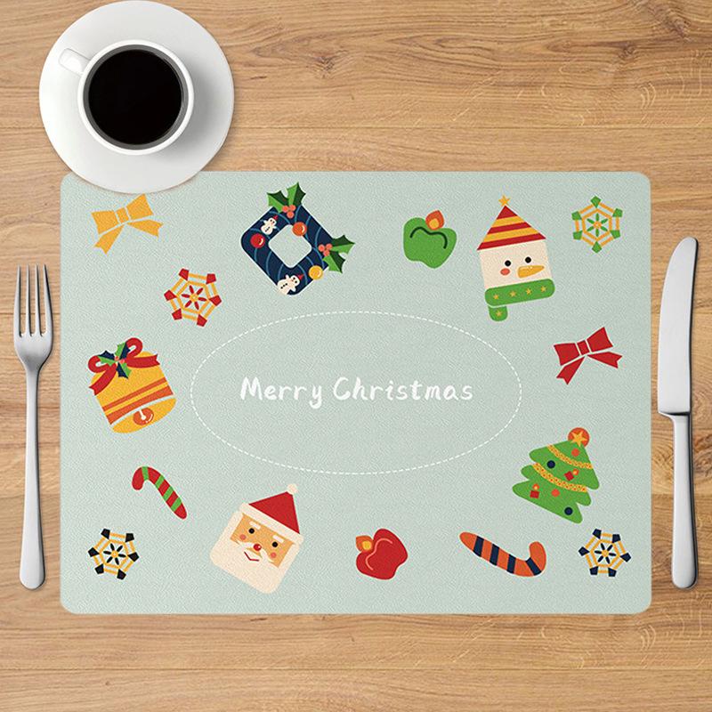 Weihnachts-Leinen rutschfeste hitzebeständige Esstisch-Matte
