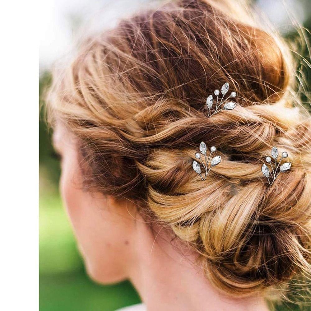 3pcs Handmade Rhinestone Hairpin Sparkling Women Tiara Stylish Bride Hair Accessories Girl