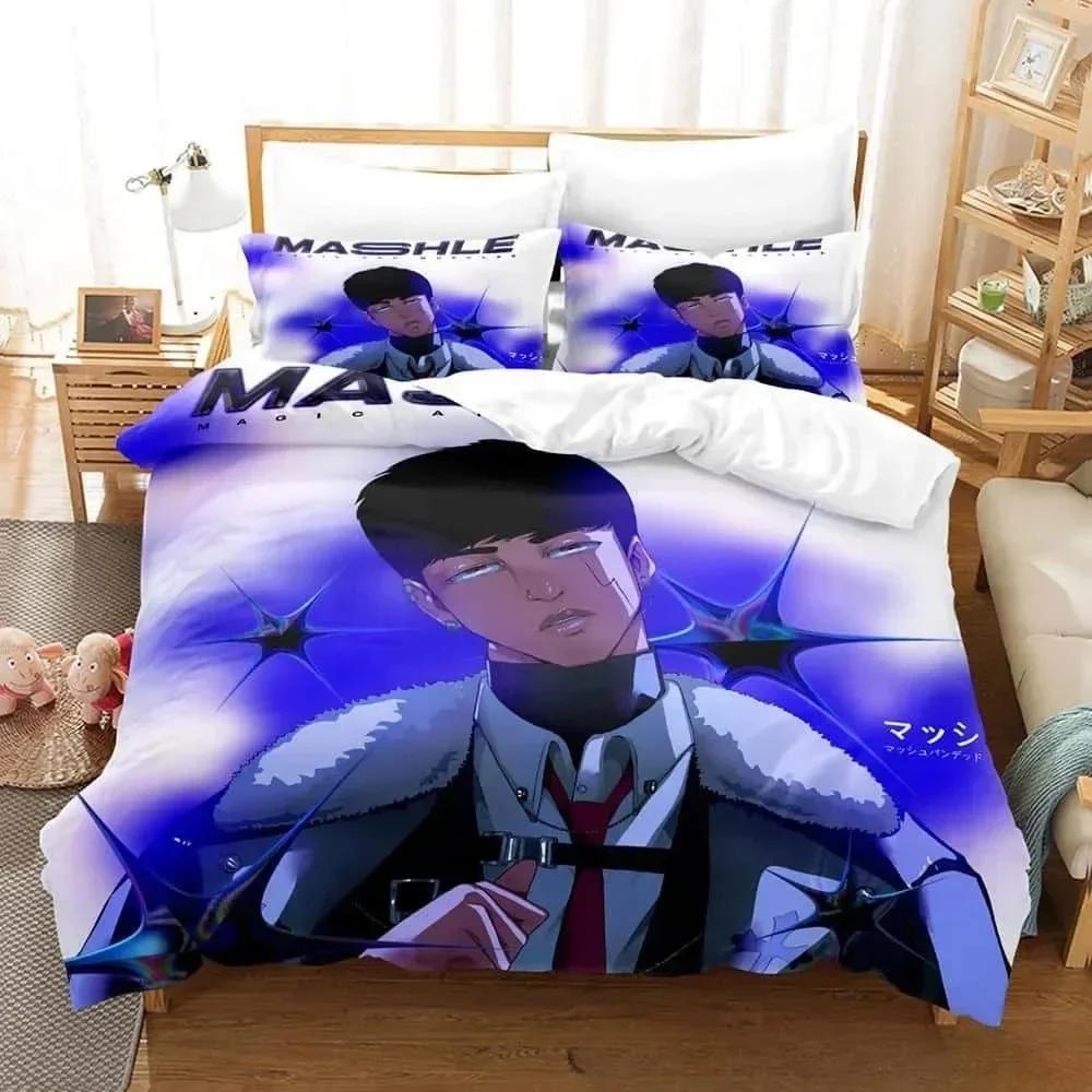3D tisk Anime Mashle Kouzla a svaly Povlečení Jednolůžko Twin Plné Královské Velikost Postele Dospělý Dítě Ložnice Povlak na přikrývku Sady