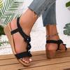 Retro Flower Decor Wedge Sandals for Women 2025 Summer Casual Non Slip Beach Shoes Woman Elastic Band Comfort Walking Sandalias
