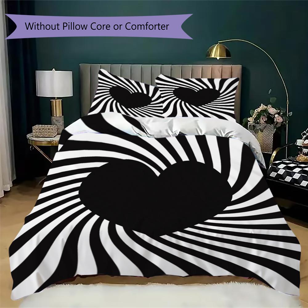 Love Pattern Bedding uilt Set uilt Cover Pillowcase Home Decoration Birthday Gift (1 * duvet cover + 2 * pillowcase without core)14