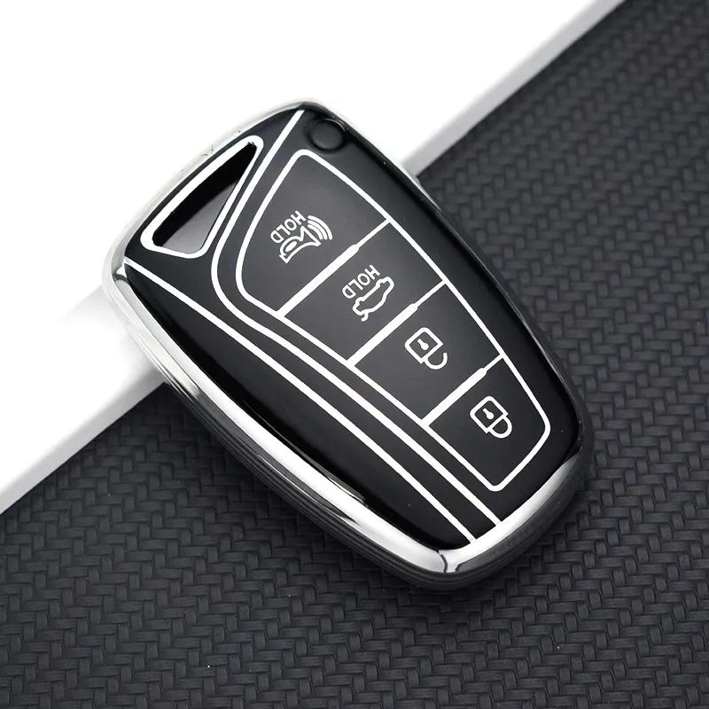 3/4 Tasten TPU Autoschlüsseletui Shell Cover Fob für Hyundai Santa Fe Sport Ix45 Equus Centennial Genesis G80 Grandeur Azera Schutzzubehör