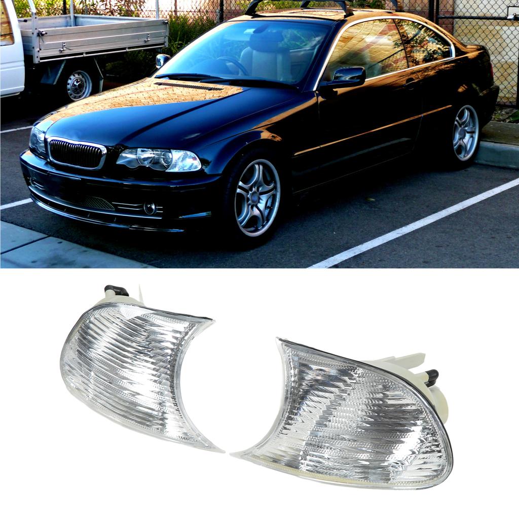 Autoscheinwerfer vorne Ecke Links Rechts Klarglas Blinker Leuchten Ersatz für 3er E46 1998-2001