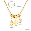 18K Gold PVD Stainless Steel Ocean Charm Necklace Set Shell Starfish Pearl Snake Layered Waterproof Jewelry for Women