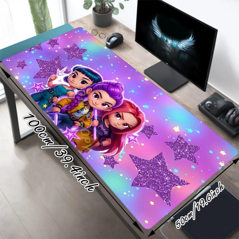 Star Friends Xl Gaming Mouse Pad Nonslip Rubber Base Stitched Edge Waterproof Desk Mat For Pc Laptop Gamer Office Computer Accessories C92916