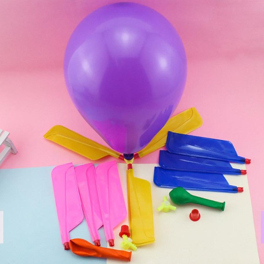 3/6/9sets Balloon Propeller Helicopter Science Kit Fun Experiment Game Tool Party Festival DIY Flying Entertainment Supplies XJM