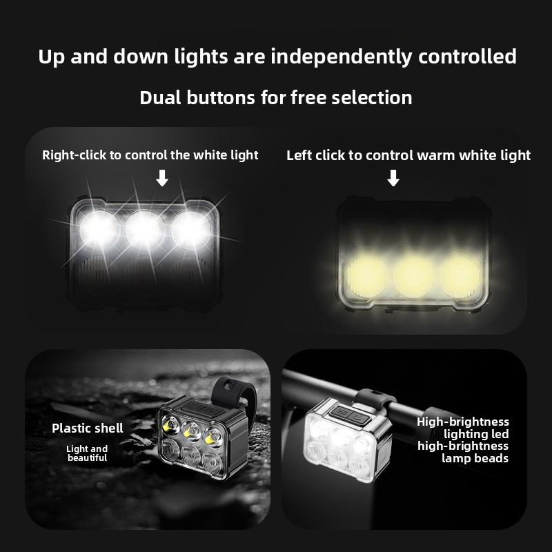 Bicycle Front And Rear Led Light With Waterproof Material For Night Riding Safety