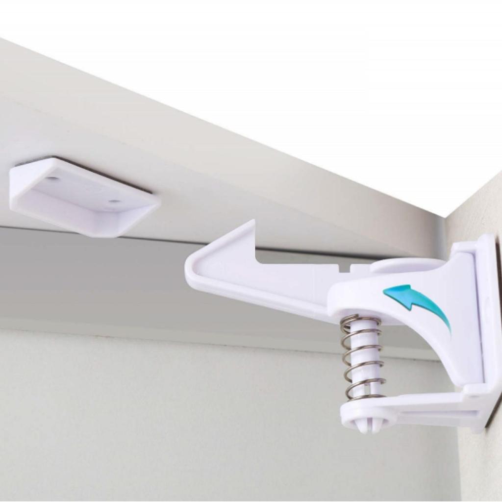 Child Safety Invisible Spring Drawer Lock - Anti-Pinch Hand Cabinet Door Lock