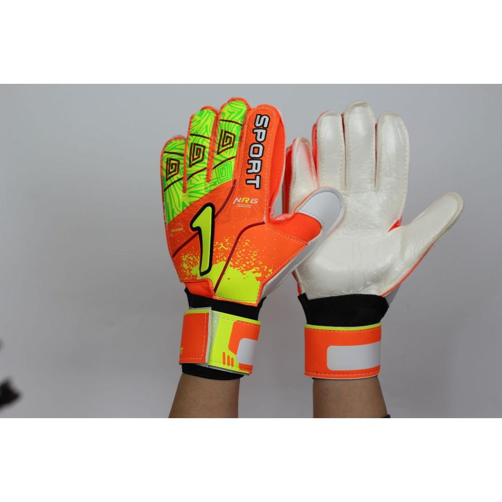 Football Goalkeeper Gloves Thickened Latex Breathable Adult Children Game Training Non-Slip Goalkeeper Professional Gloves 6# желтый оранжевый