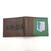 Attack on Titan Peripheral Wallet Brief Folding Mikasa Levi Survey Corps Wings of Freedom Leather Wallet Coin Purse Men
