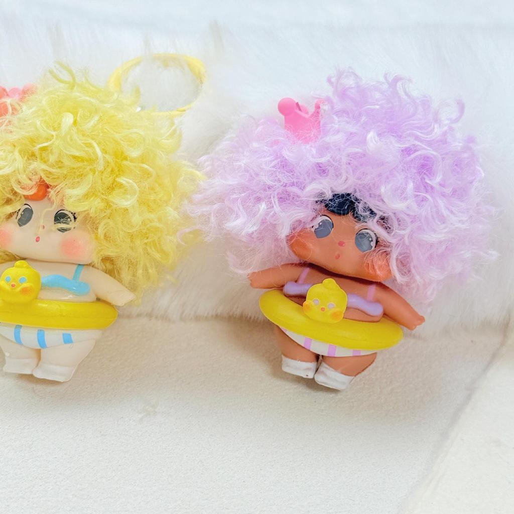 Cartoon Exploding Head Doll Wig Car Keychain & Phone Charm