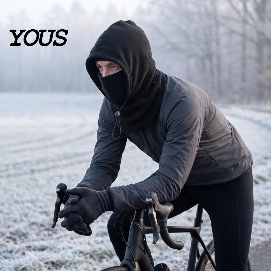 Unisex Thermal Gear Flannel Balaclava with Drawstring, Warm Ski Mask Hat, Fleece Lined Windproof Winter Face Neck Warmer for Outdoor Cycling