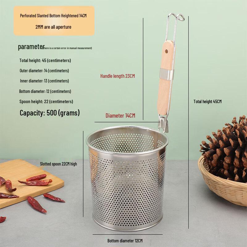 

Stainless Steel Slanted Noodle Strainer Basket