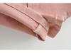 Women's 2021 Summer Trendy High-Waisted Elastic Denim Shorts with Rolled Hem.