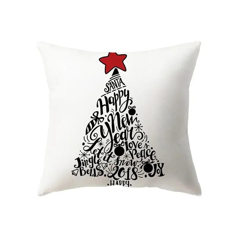 Christmas Theme Decorative Printed Pattern Cushion Cover Home Decoration Living Room Sofa Pillow X