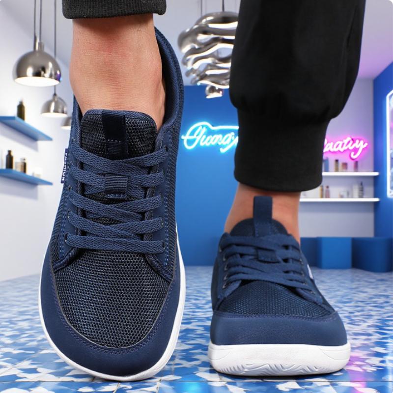 Men Wide Barefoot Shoes Unisex Trail Running Breathable Non-Slip Minimalist Walking Shoes Trendy Mesh Casual Wide Toe Sneakers