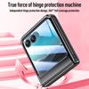 For MOTO Razr 40 Ultra Plated Hinged Automatic Spring 360° Full Protection Anti-Drop with Tempered Film Front Film Phone Case