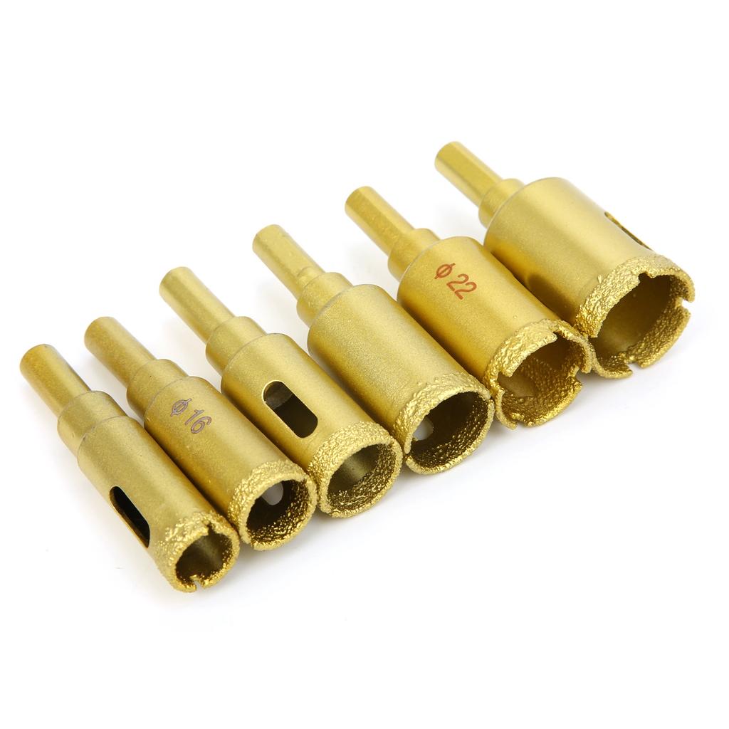 6Pcs Diamond Hole Drill Bit Cutter for Marble Glass Ceramic Concrete Artifisicial Stone