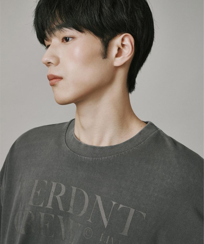 Beodeonteu Campus Pigment Blockcore Long Sleeve T-Shirt [Charcoal]