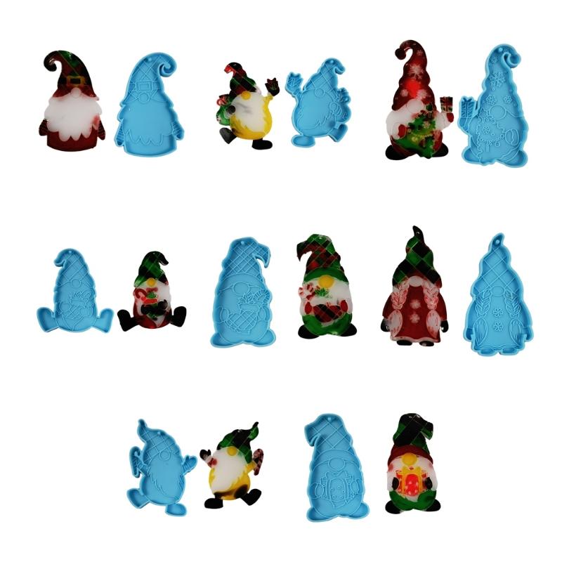 Craft Epoxy Mold Handmade Jewelry Pendant Resin Casting Moulds Dwarf Doll Gnome Keychain Resin Mold Silicone Texture