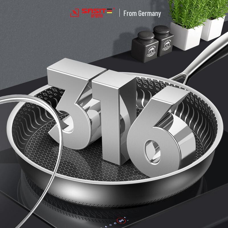 Saste 316 Stainless Steel Wok with Lid